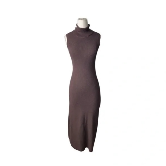 WILFRED | mimi Dress Turtle neck Brown Sweater Dress - Picture 3 of 7